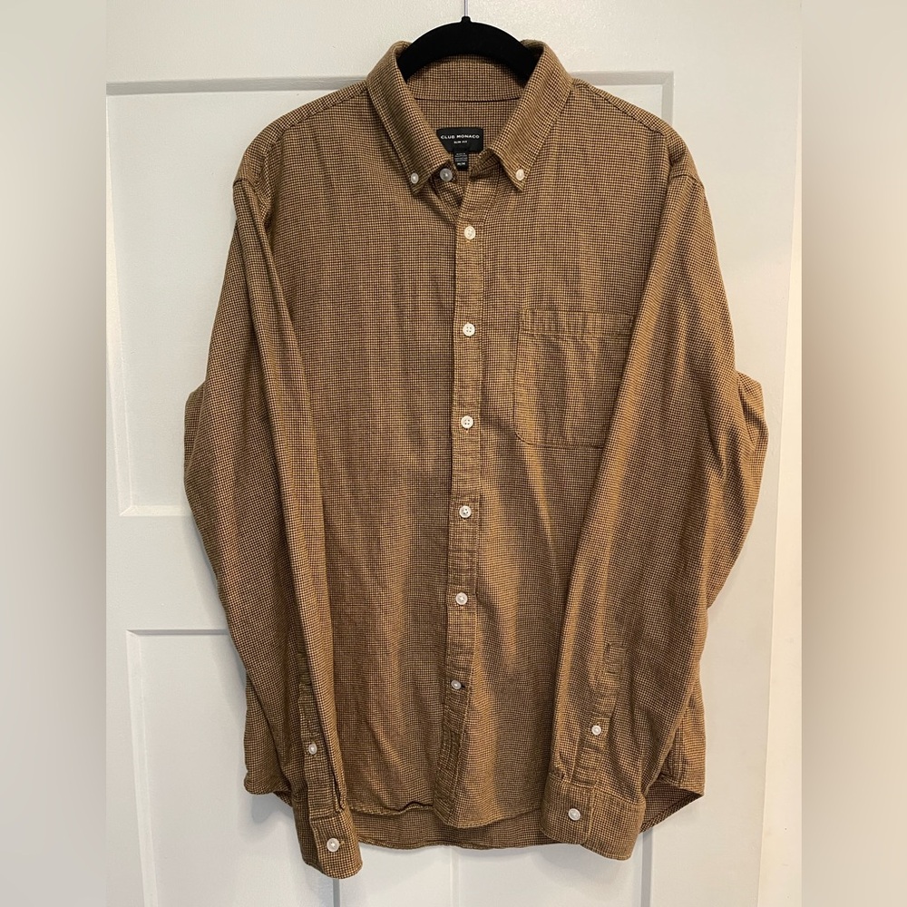 Club Monaco Brown Casual Button Down Shirt